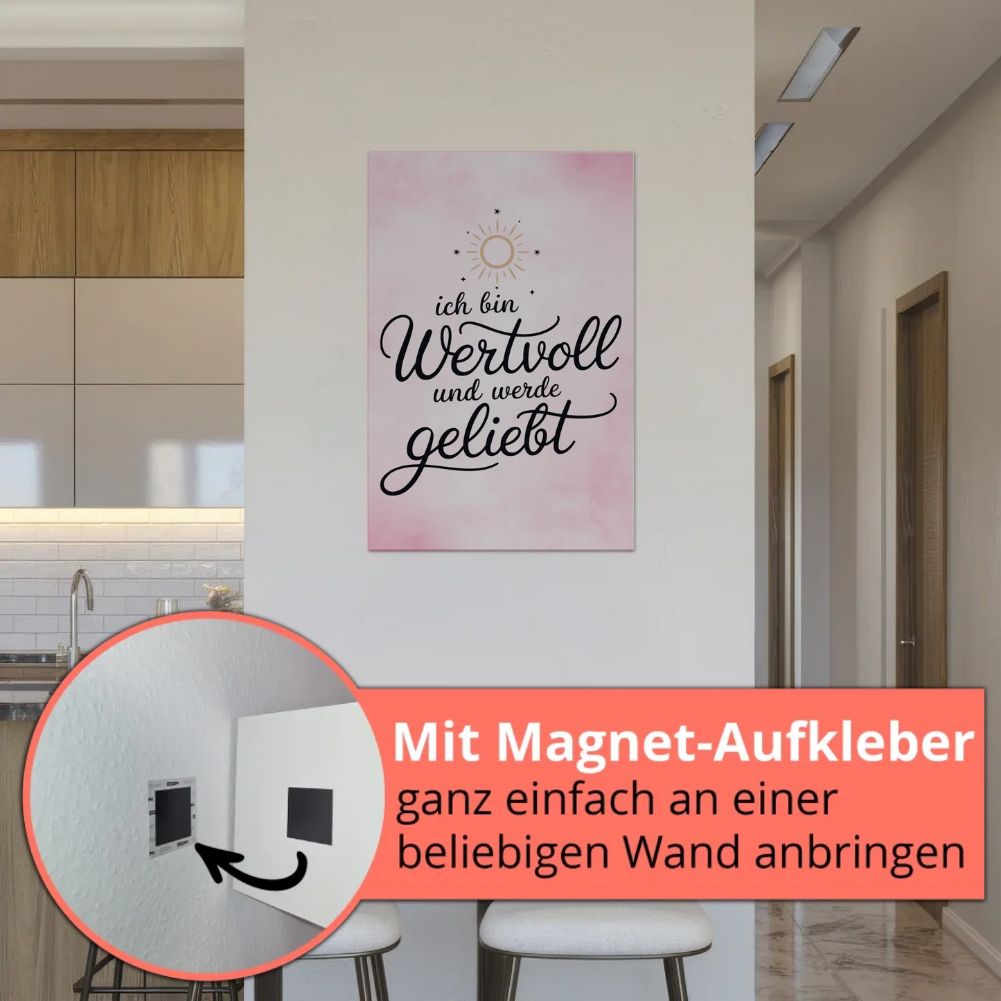 Affirmation Magnet Poster Ich bin wertvoll positiv