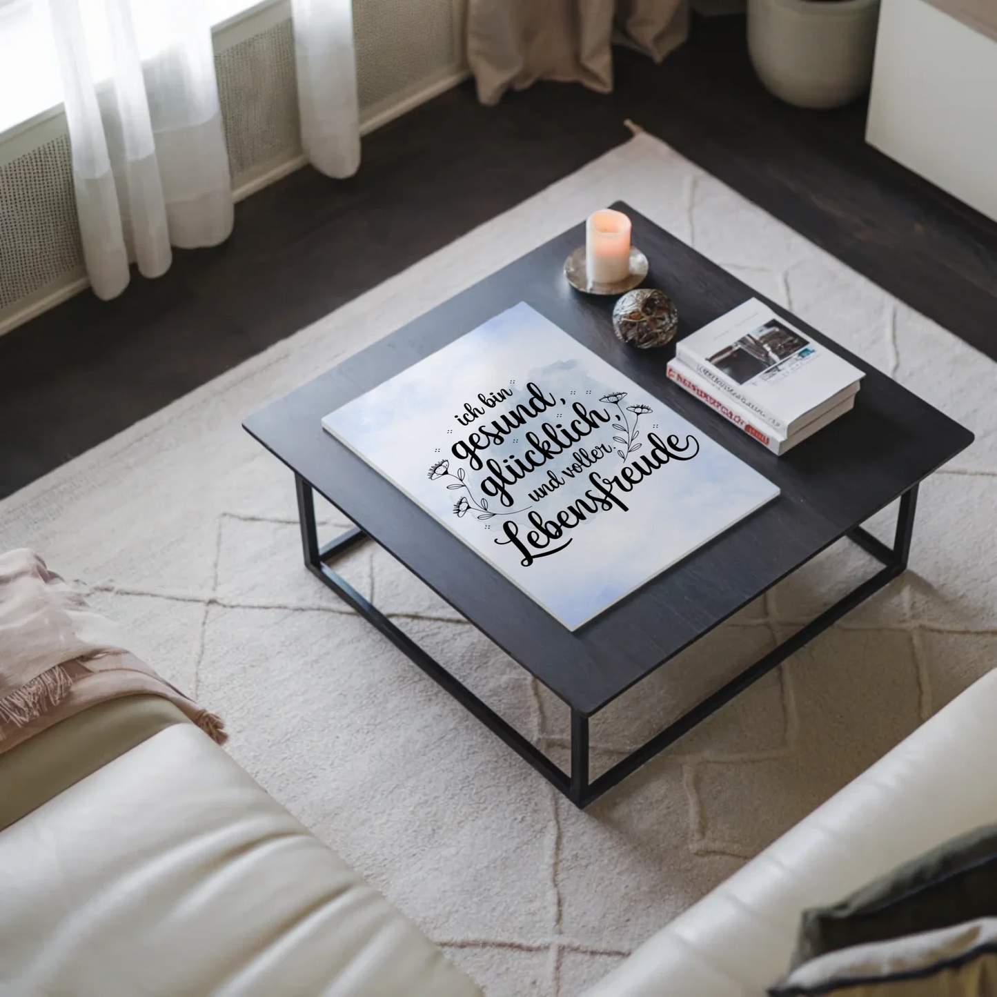 Sprüche Poster Magnetisch Affirmation Ich bin gesund glücklich