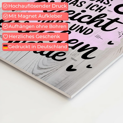 Affirmation Magnet Wandbild Ich bin stolz auf Erfolge