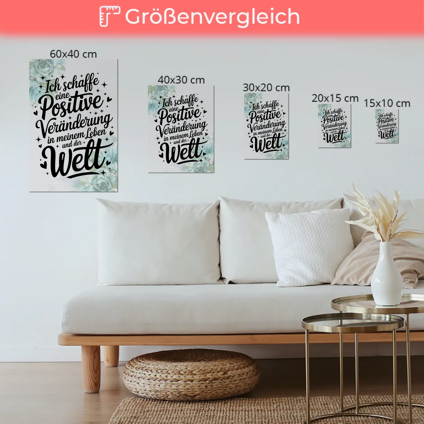 Magnet Poster mit Spruch Affirmation Positiv Veränderung