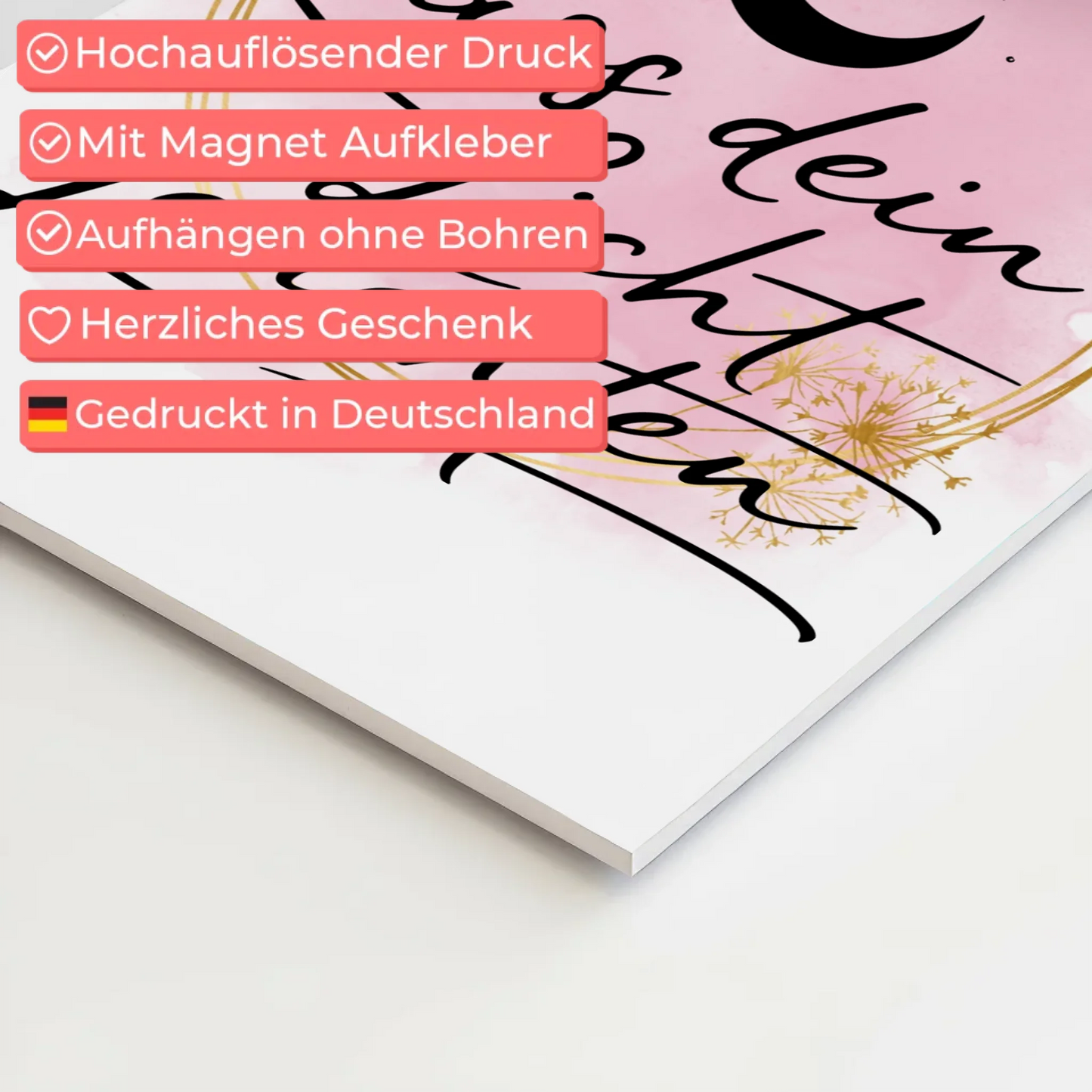 Magnet Poster mit Spruch Affirmation Lass dein Licht leuchten