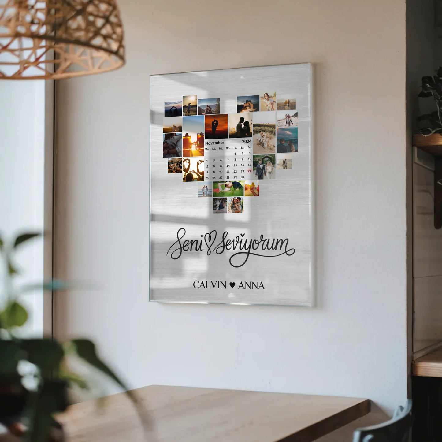Acrylglas Bild Liebe Fotocollage Seni Seviyorum Geschenk
