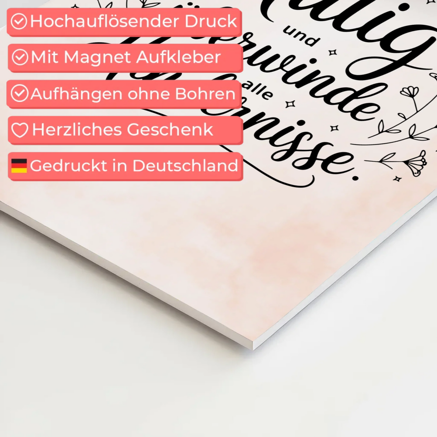 Affirmation Magnet Wandbild Ich bin mutig und stark