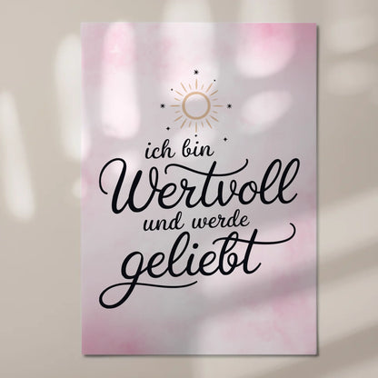 Affirmation Magnet Poster Ich bin wertvoll positiv