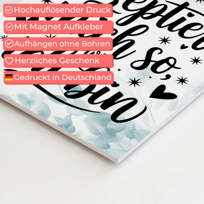 Magnet Poster mit Spruch Affirmation Positiv Ich liebe mich