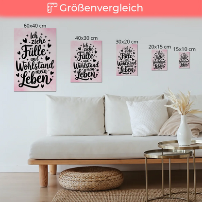 Magnet Poster mit Spruch Affirmation für Fülle und Wohlstand