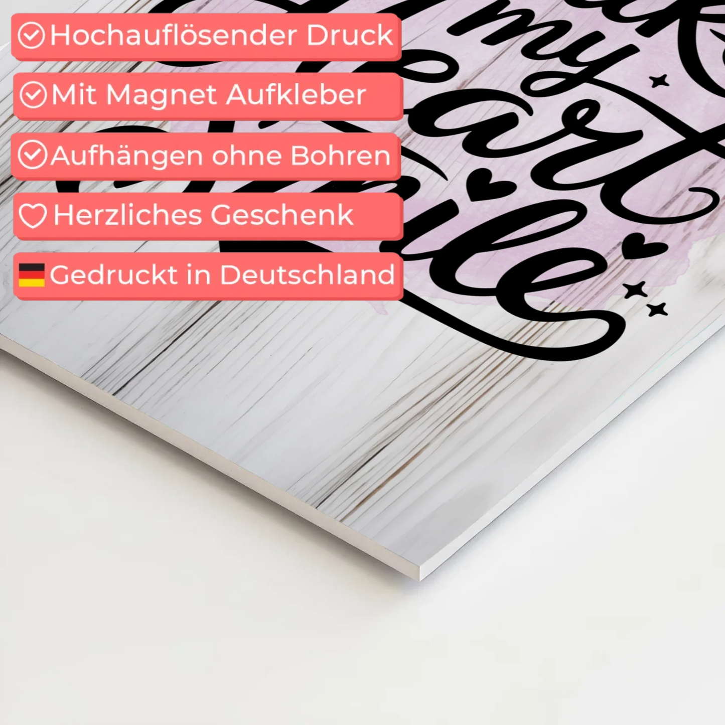 Magnet Poster mit Spruch You Make My Heart Smile