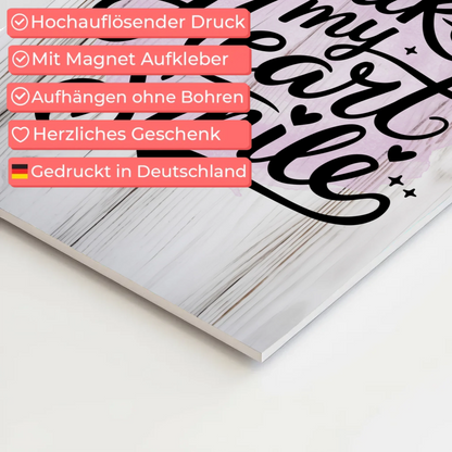 Magnet Poster mit Spruch You Make My Heart Smile