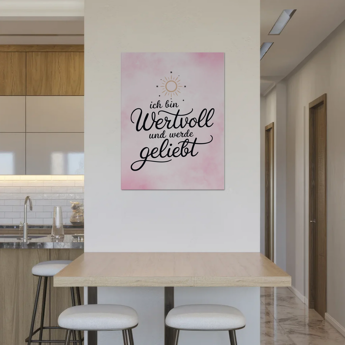 Affirmation Magnet Poster Ich bin wertvoll positiv