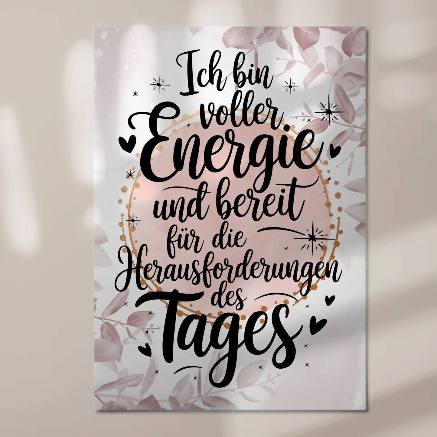 Positives Wandbild Magnet: Ich bin voller Energie Spruch