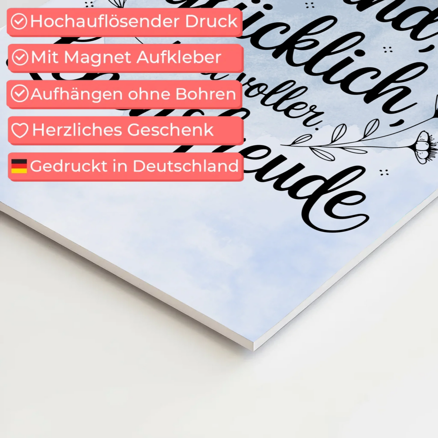 Sprüche Poster Magnetisch Affirmation Ich bin gesund glücklich