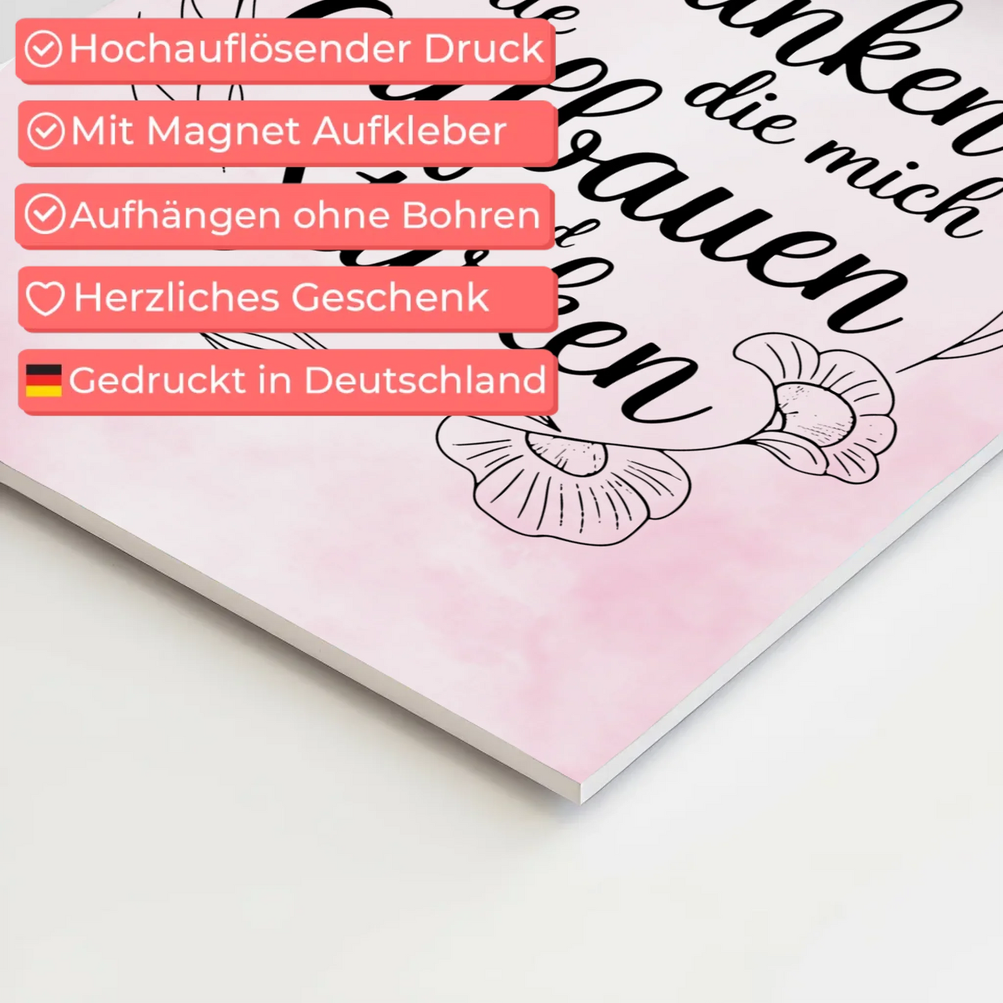 Magnetisches Wandbild Spruch Affirmation Gedanken stärken