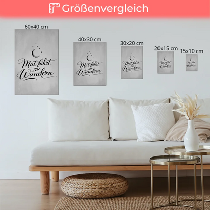 Affirmation Magnet Poster Mut führt zu Wundern positiv