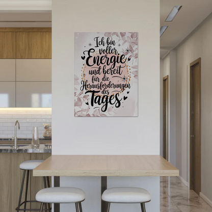 Positives Wandbild Magnet: Ich bin voller Energie Spruch