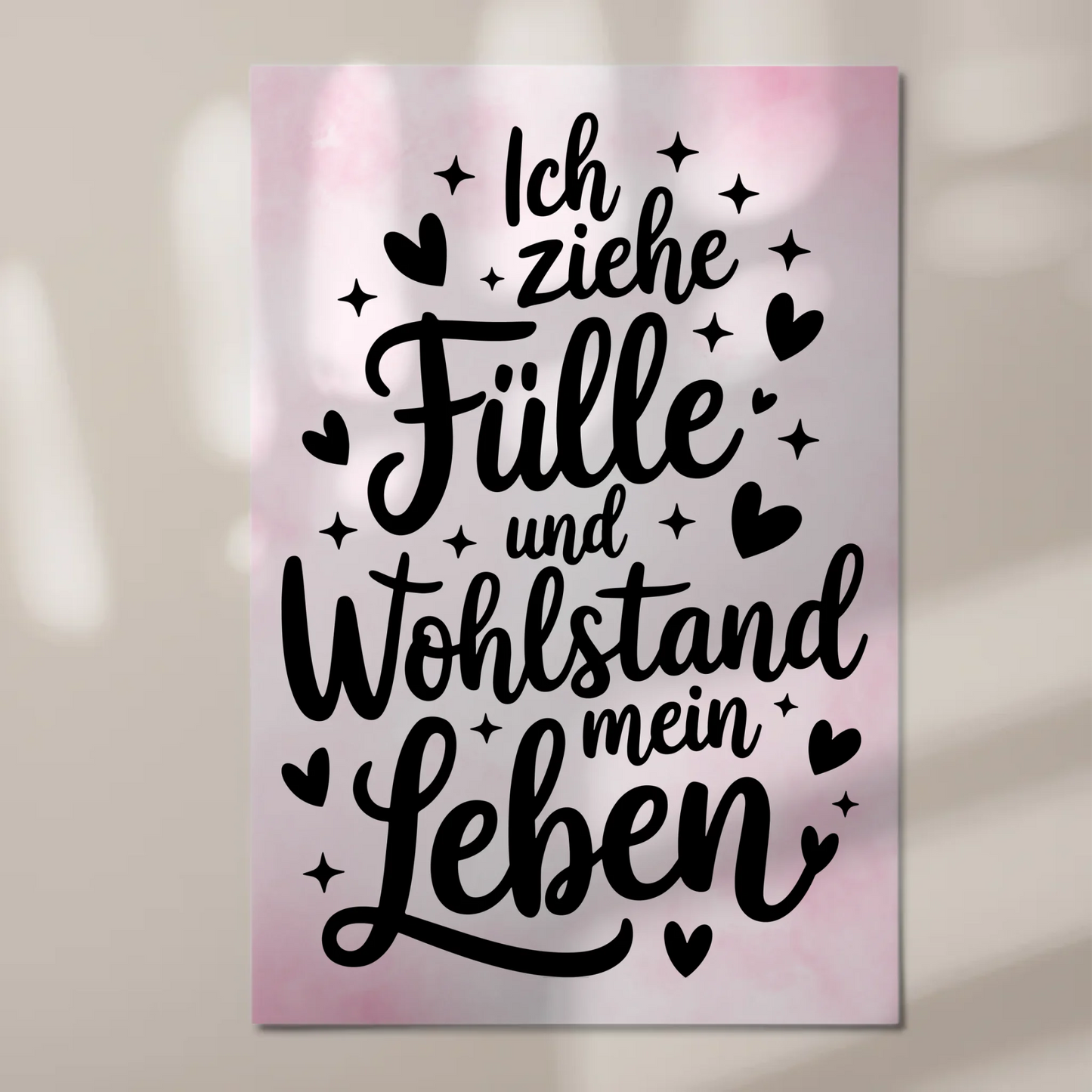 Magnet Poster mit Spruch Affirmation für Fülle und Wohlstand
