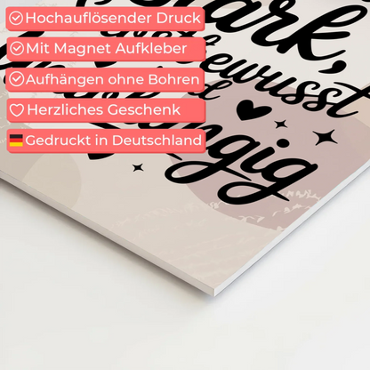Affirmation Magnet Wandbild Ich bin stark und positiv