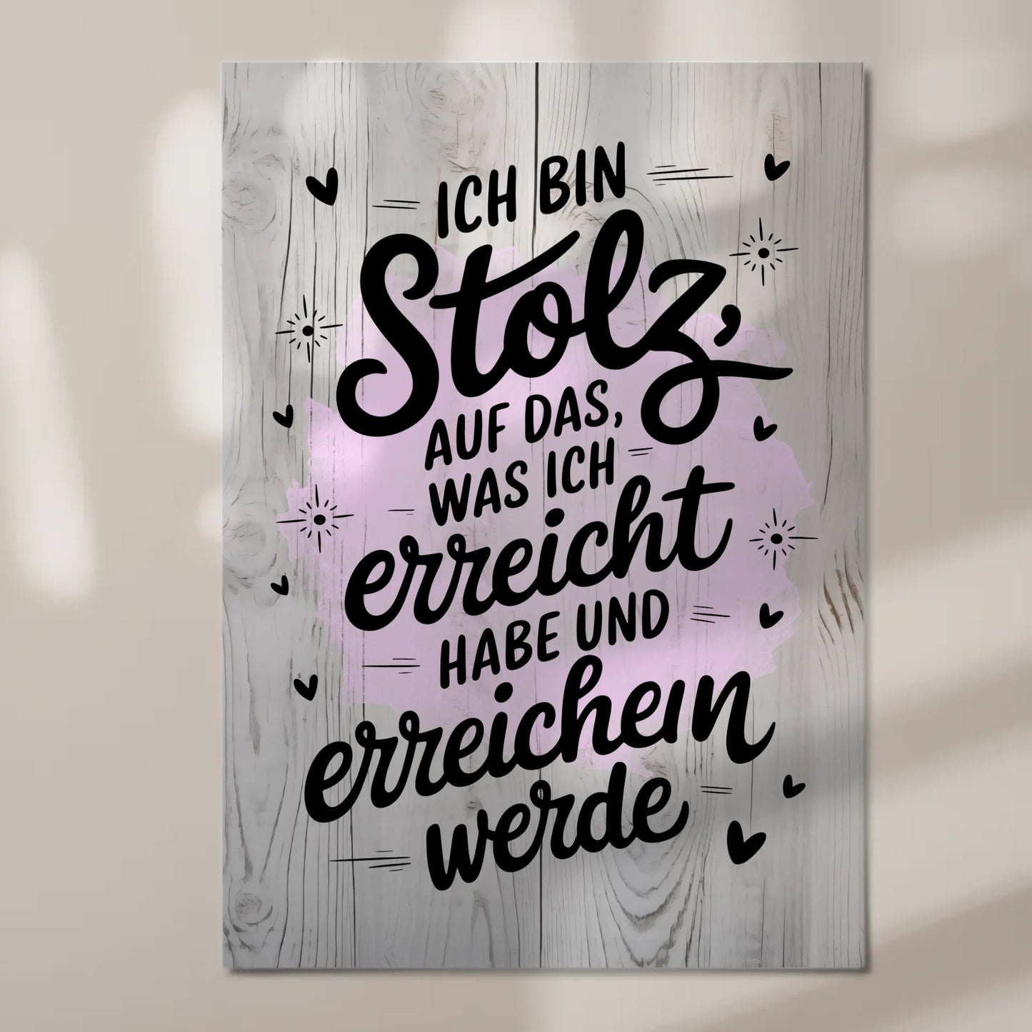 Affirmation Magnet Wandbild Ich bin stolz auf Erfolge