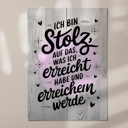 Affirmation Magnet Wandbild Ich bin stolz auf Erfolge