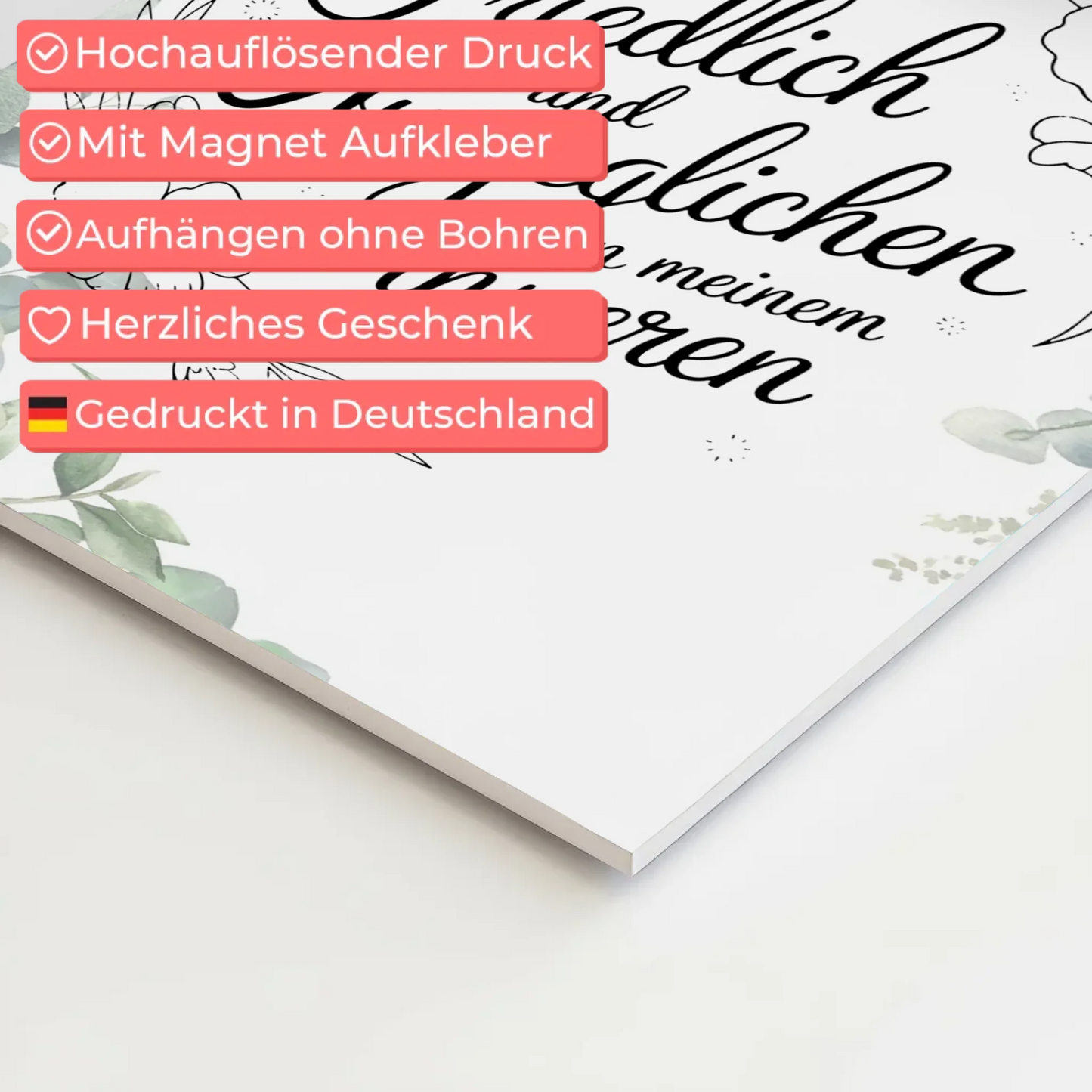 Affirmation Magnet Poster - Positiv: Ich bin friedlich