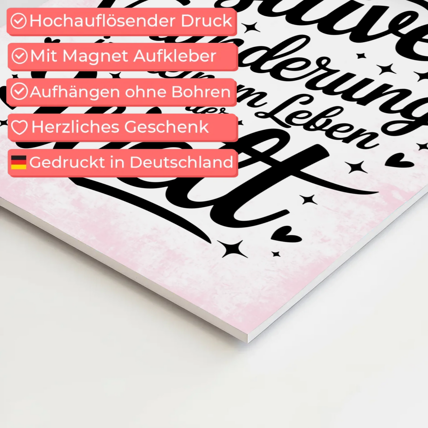 Magnetisches Wandbild Spruch Affirmation Positiv Leben