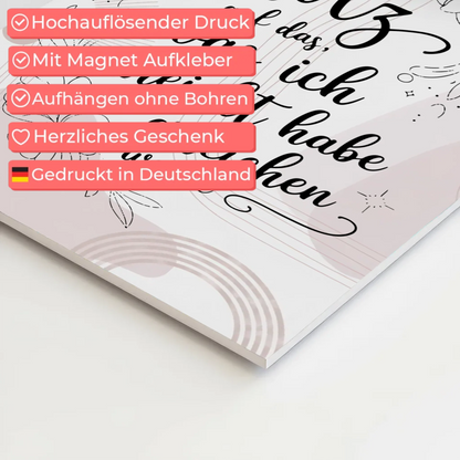 Affirmation Magnet Poster Spruch Ich bin stolz auf mich