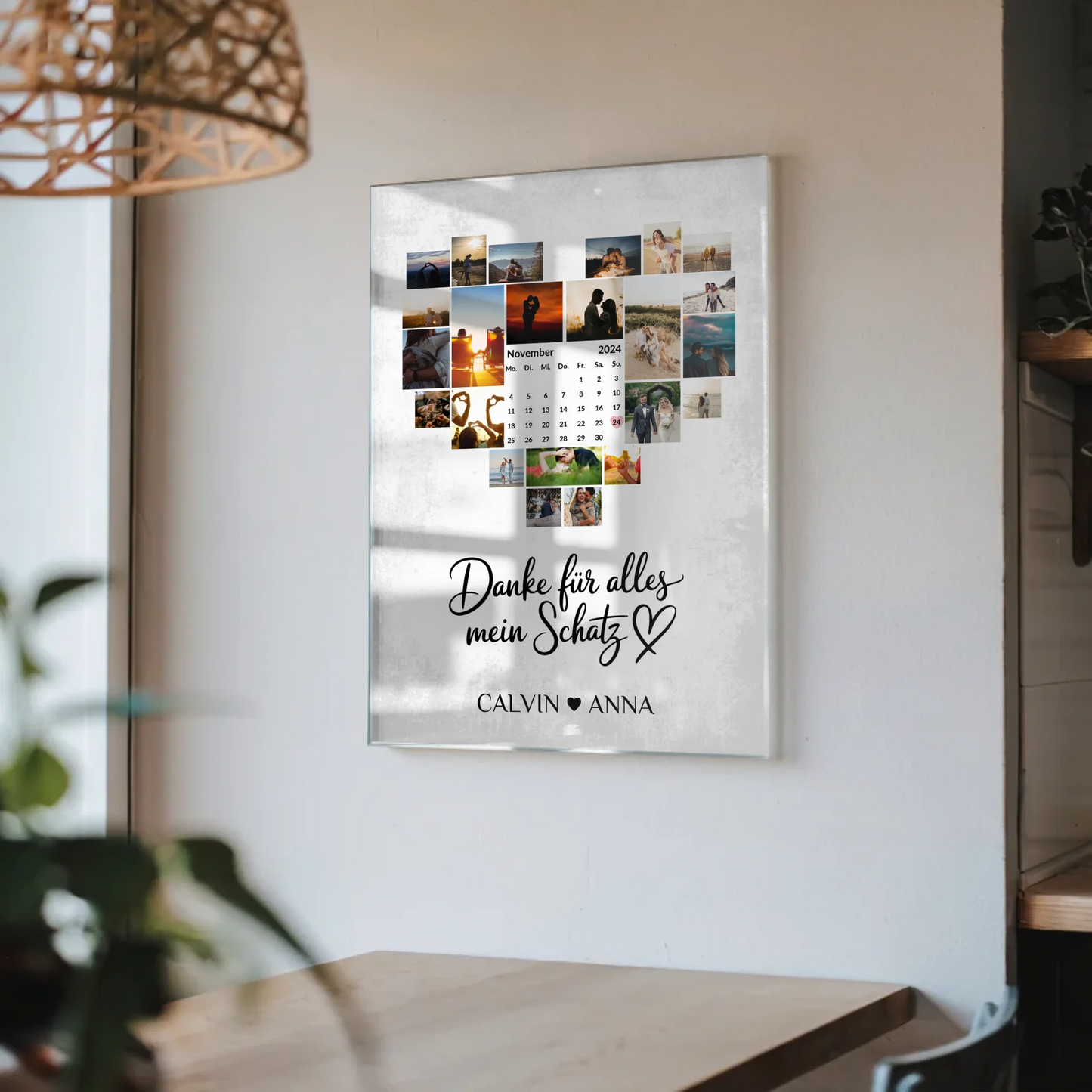 Personalisiertes Acrylglas Bild Fotocollage Danke Schatz