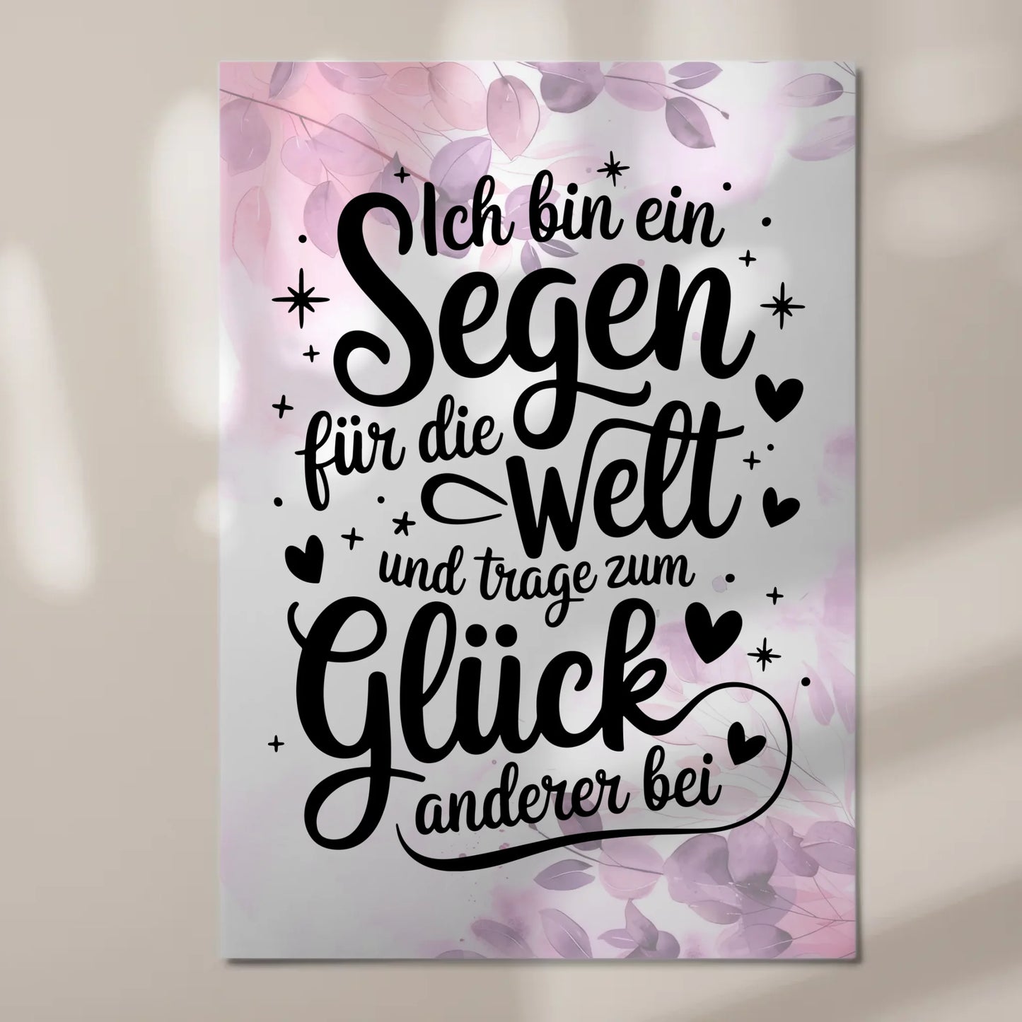 Affirmation Magnet Wandbild: Positiver Spruch für Glück