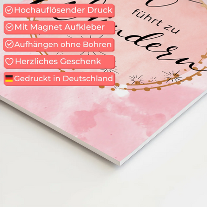 Affirmation Magnet Poster Spruch Mut führt zu Wundern