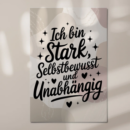 Affirmation Magnet Wandbild Ich bin stark und positiv