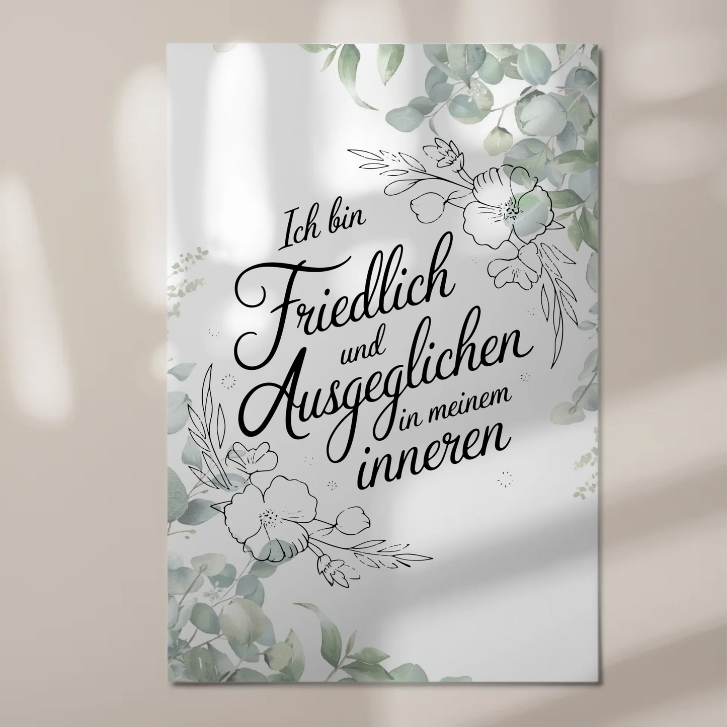 Affirmation Magnet Poster - Positiv: Ich bin friedlich
