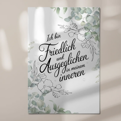 Affirmation Magnet Poster - Positiv: Ich bin friedlich