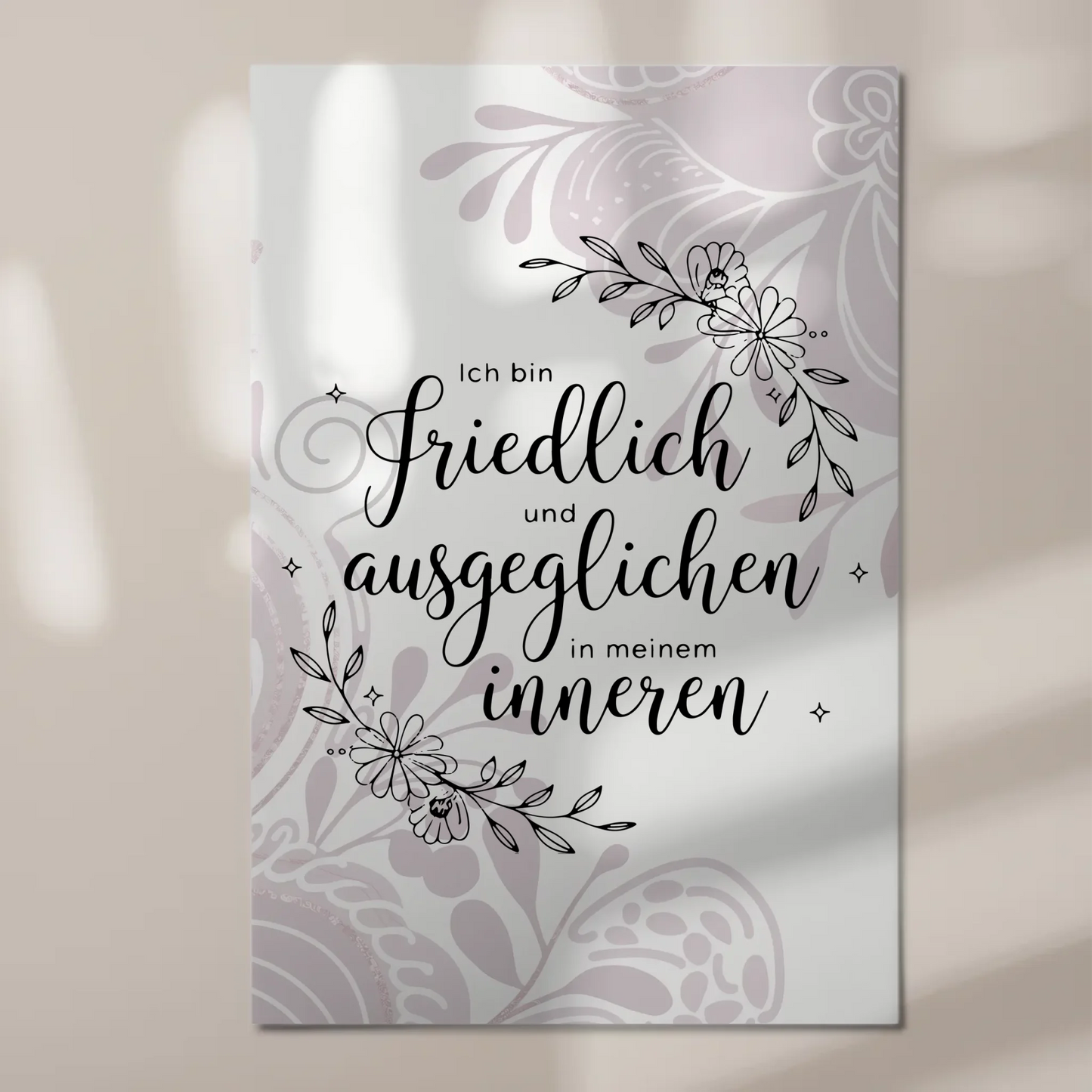 Affirmation Magnet Wandbild Ich bin friedlich und ausgeglichen