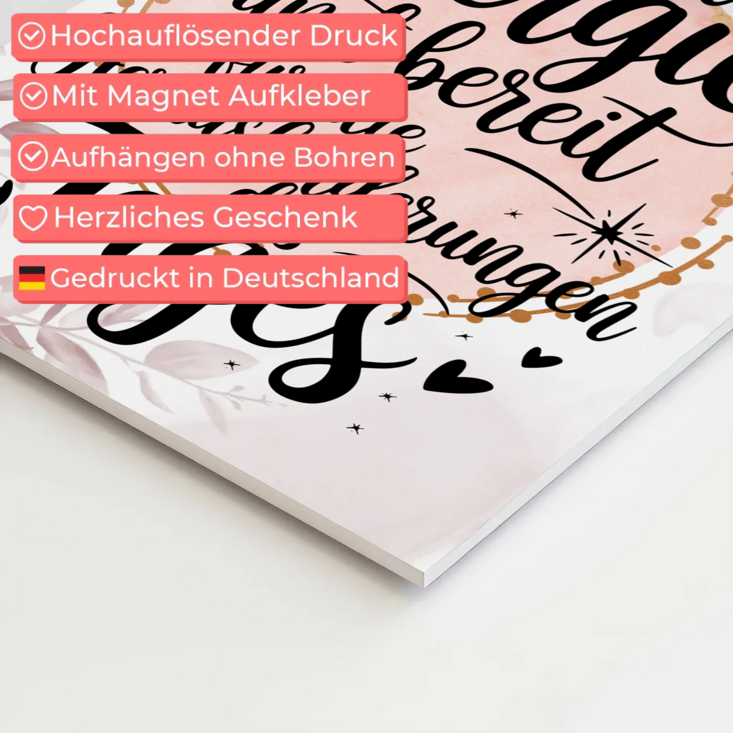 Positives Wandbild Magnet: Ich bin voller Energie Spruch