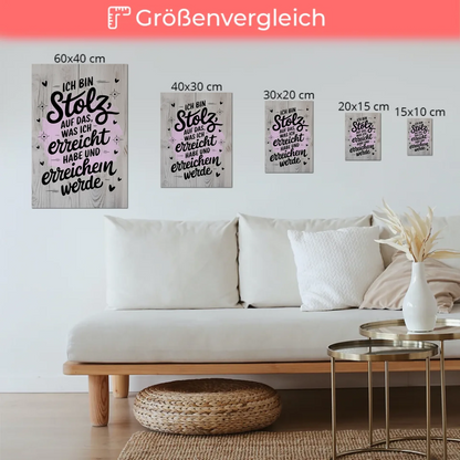 Affirmation Magnet Wandbild Ich bin stolz auf Erfolge