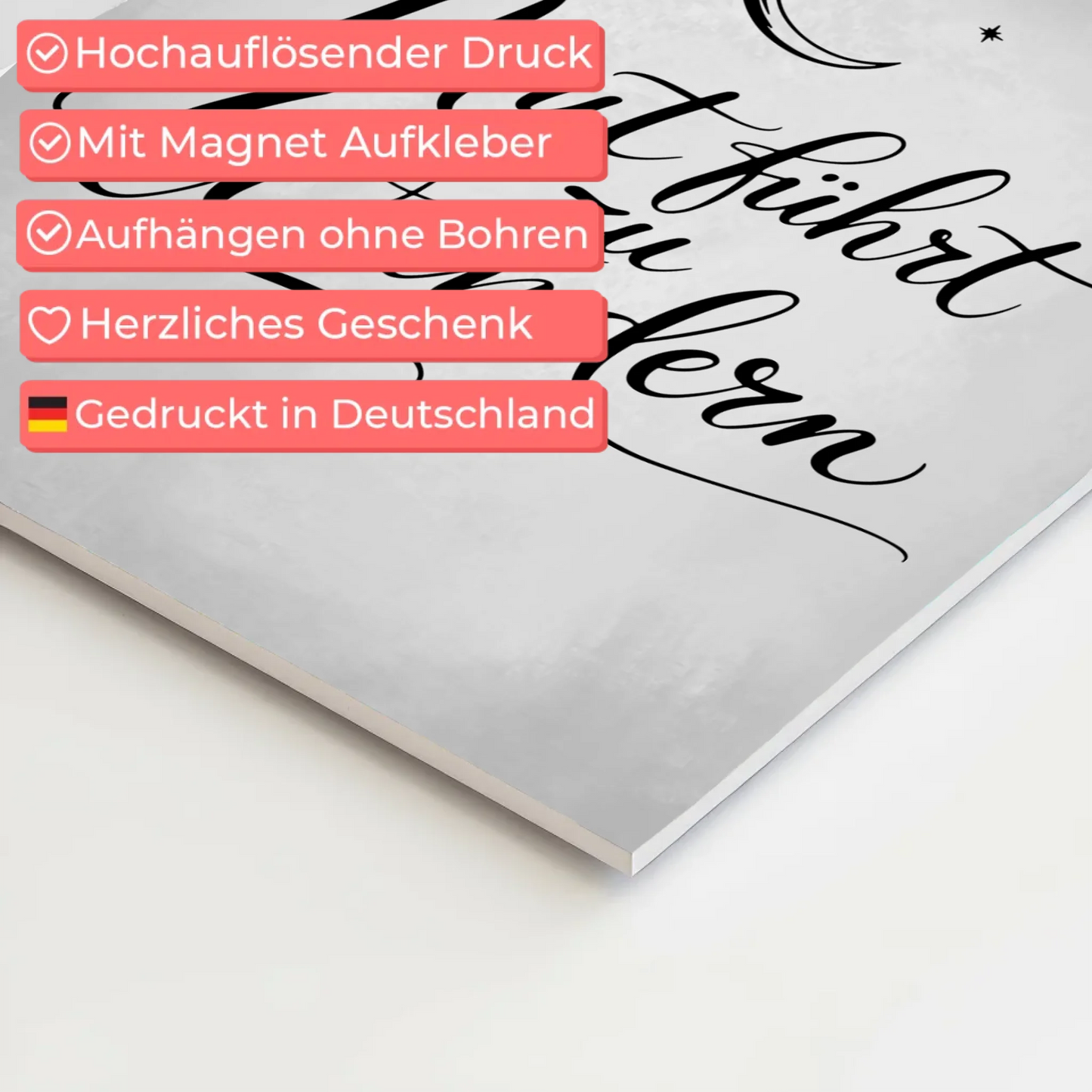 Affirmation Magnet Poster Mut führt zu Wundern positiv