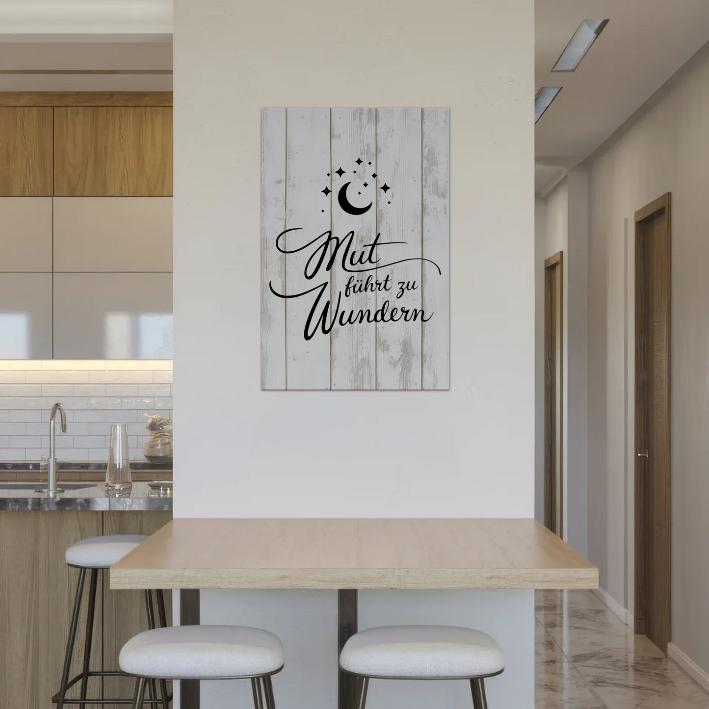 Affirmation Magnet Wandbild Mut führt zu Wundern