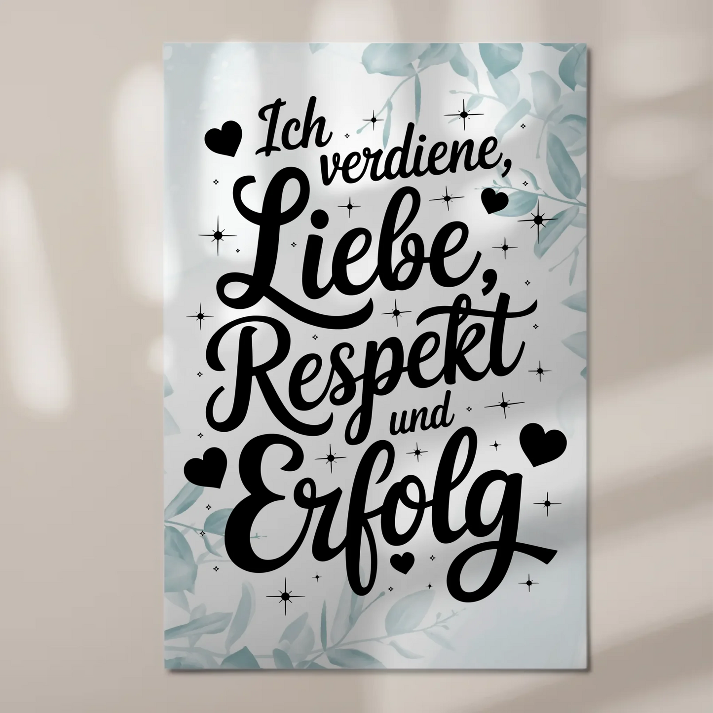 Magnetisches Sprüche Poster Affirmation Liebe Respekt Erfolg