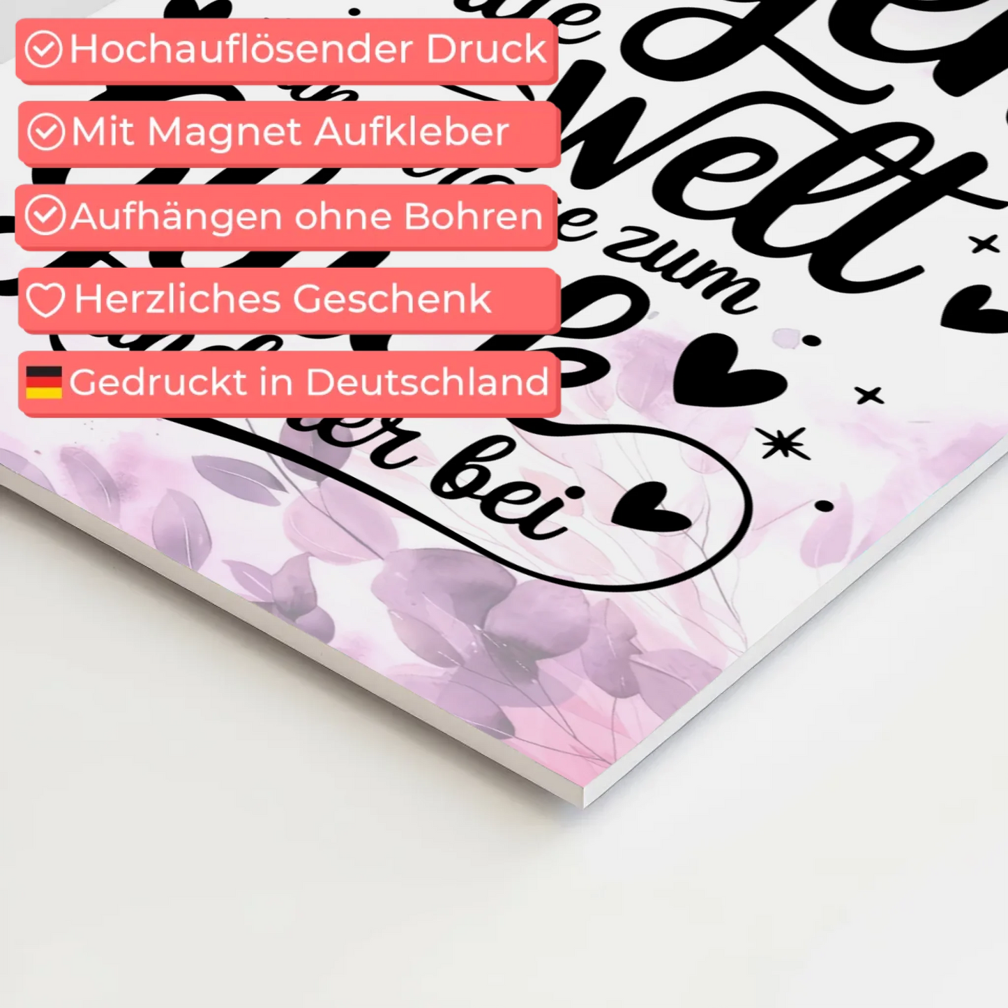 Affirmation Magnet Wandbild: Positiver Spruch für Glück