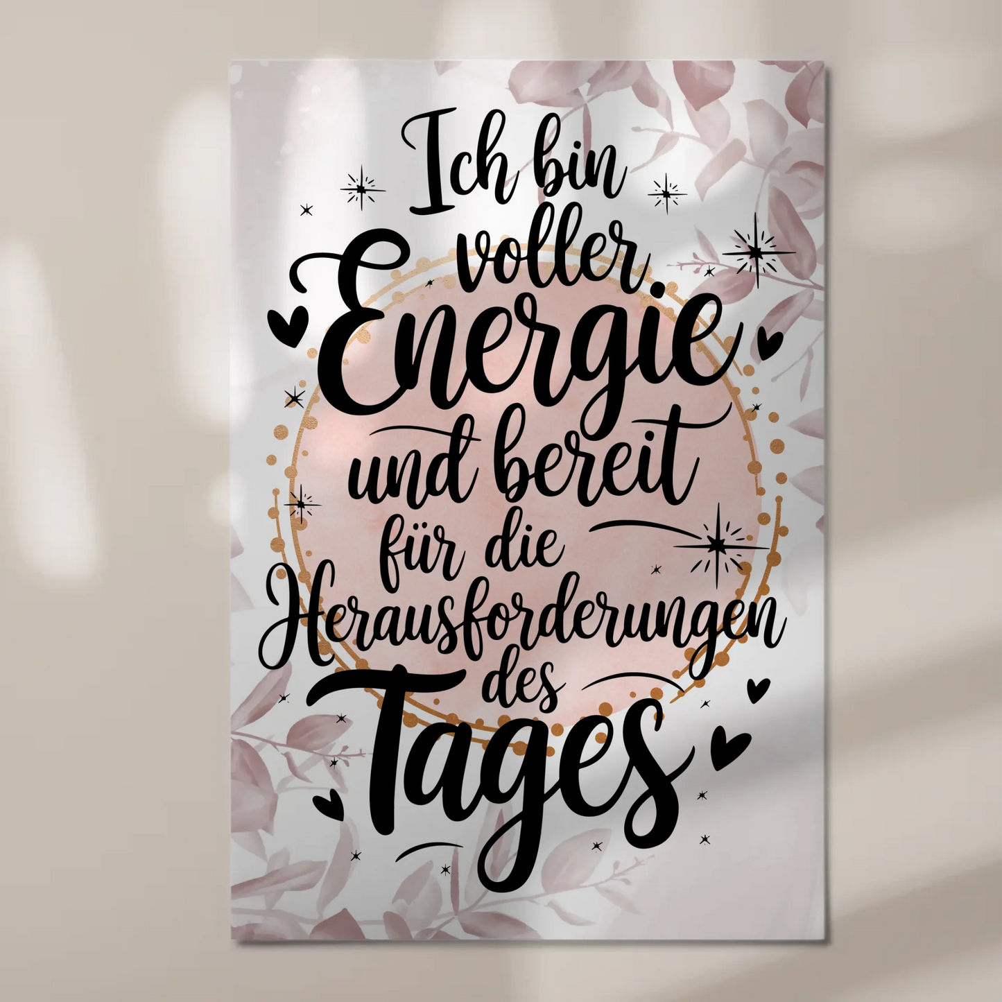 Positives Wandbild Magnet: Ich bin voller Energie Spruch