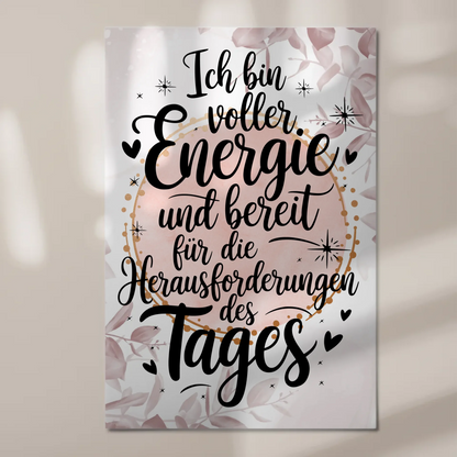 Positives Wandbild Magnet: Ich bin voller Energie Spruch
