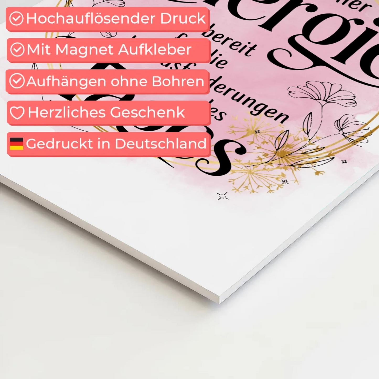 Positives Wandbild Magnet: Ich bin voller Energie Spruch Fotoboard