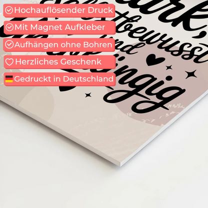 Affirmation Magnet Wandbild Ich bin stark und positiv