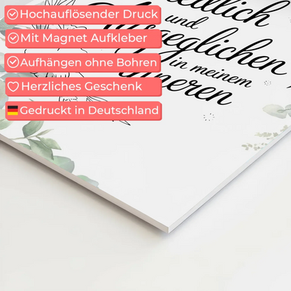Affirmation Magnet Poster - Positiv: Ich bin friedlich