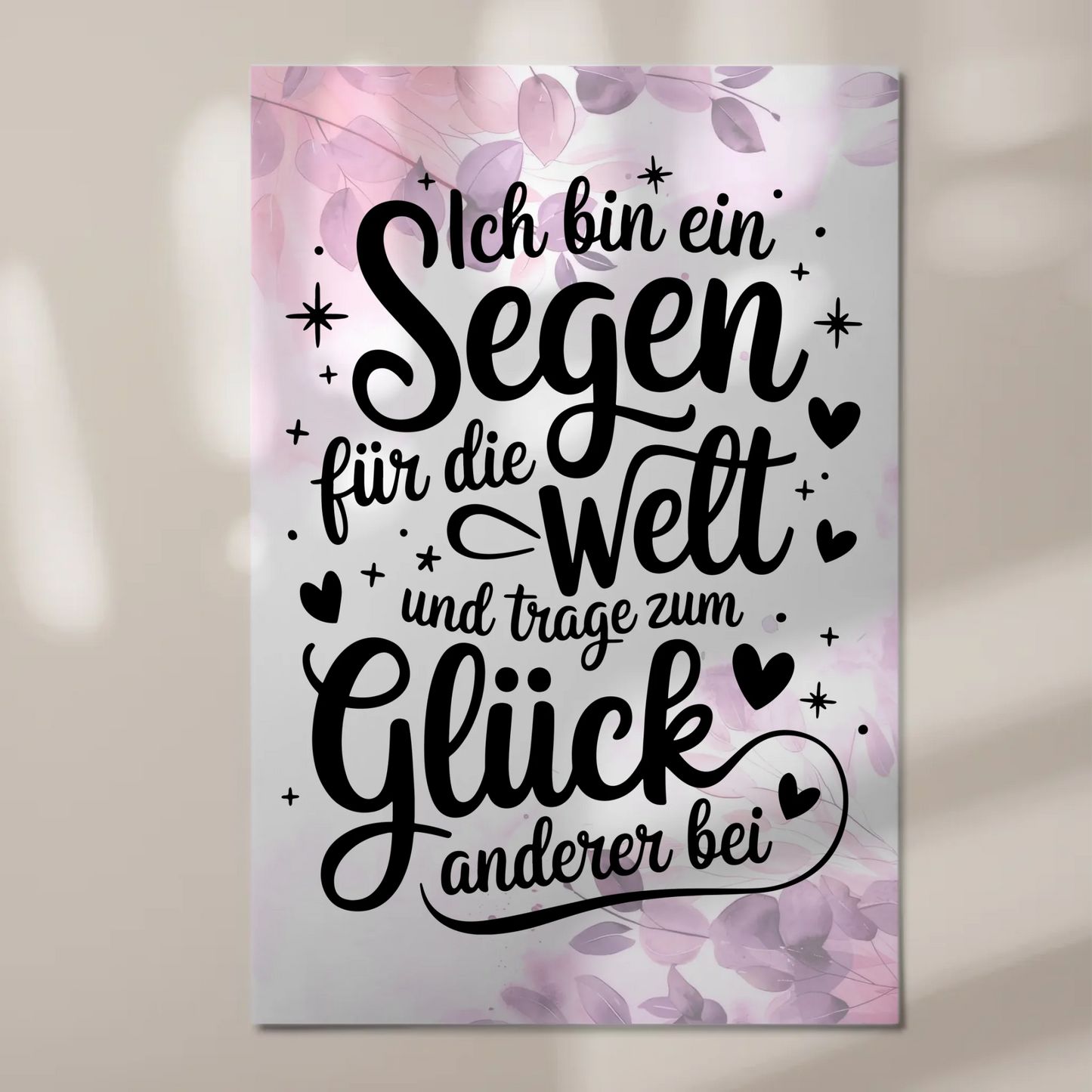 Affirmation Magnet Wandbild: Positiver Spruch für Glück