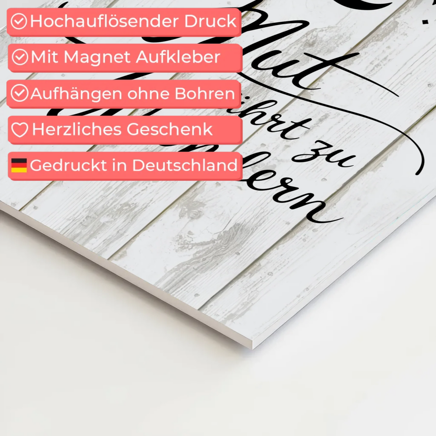 Affirmation Magnet Wandbild Mut führt zu Wundern