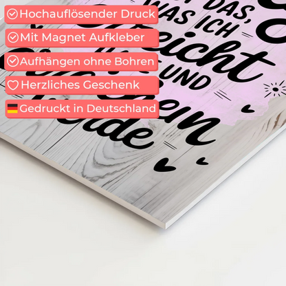 Affirmation Magnet Wandbild Ich bin stolz auf Erfolge