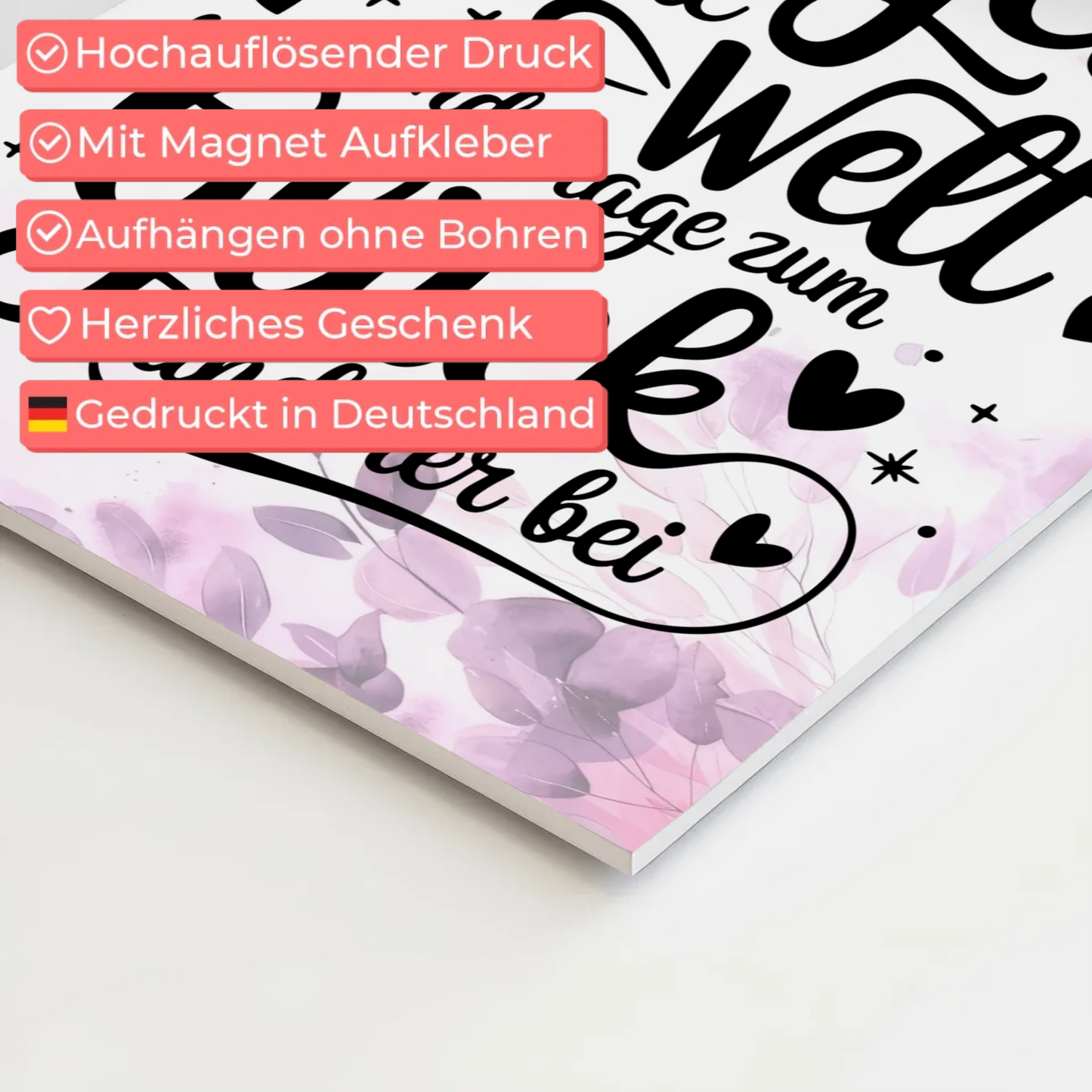 Affirmation Magnet Wandbild: Positiver Spruch für Glück