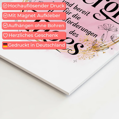 Positives Wandbild Magnet: Ich bin voller Energie Spruch Fotoboard