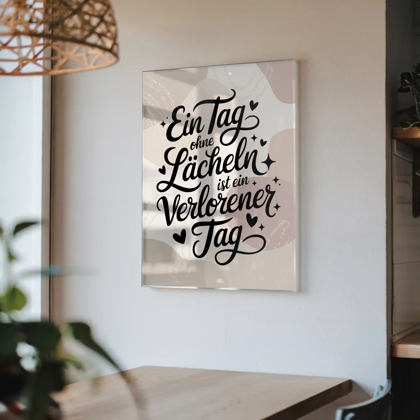 Acrylglas Wandbild Ein Tag ohne Lächeln Zitat Geschenk