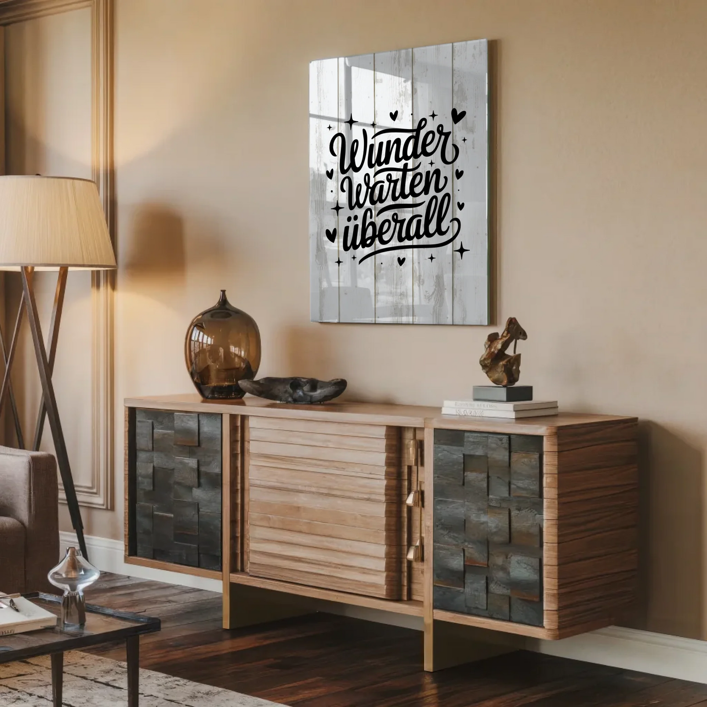 Acrylglas Wandbild Wunder warten überall Geschenkidee